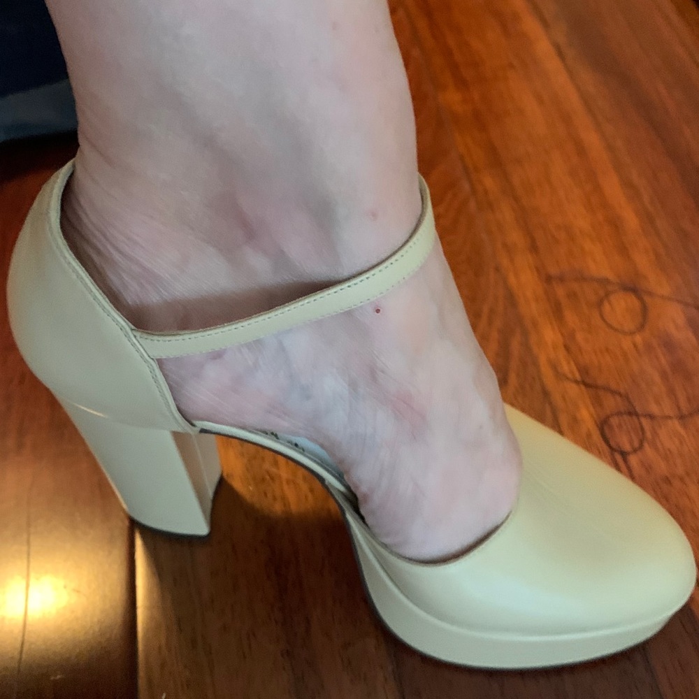 Gucci | Platform Heels Off White Leather 36.5 - Picture 8 of 9
